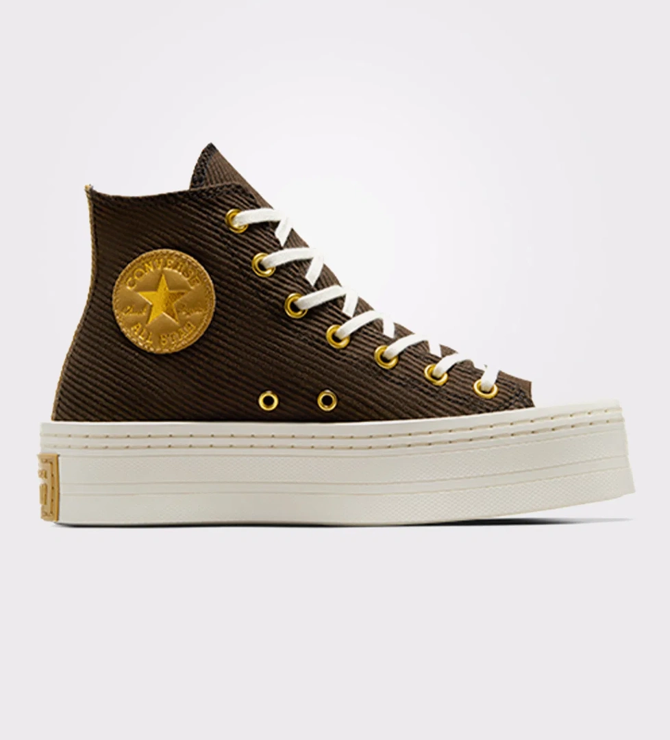 Converse Chuck Taylor All Star Modern Lift Corduroy Unisex Kahverengi Platform Sneaker - Görsel 1
