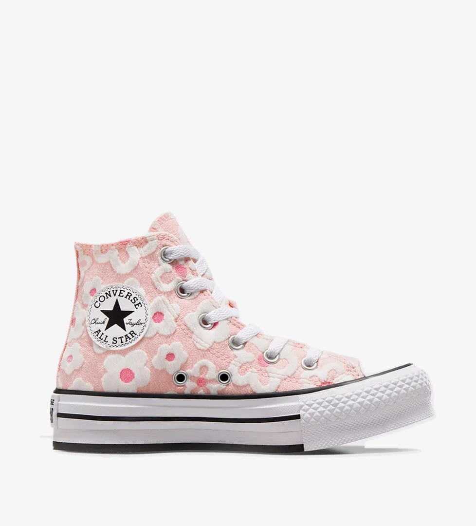 Converse Chuck Taylor All Star Lift Floral Embroidery Çocuk Pembe Platform Sneaker