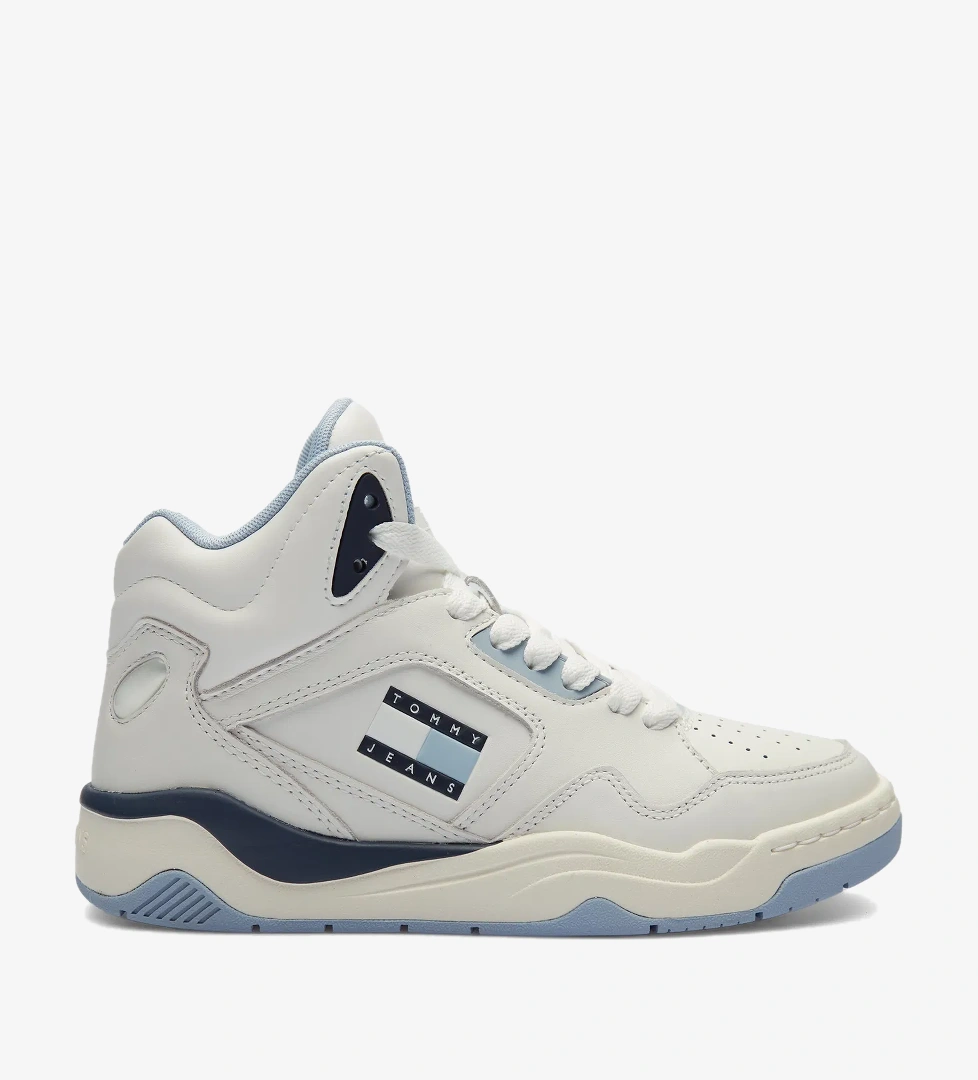 Tommy Jeans New Basket Mc Kadın Beyaz Sneaker - Görsel 1