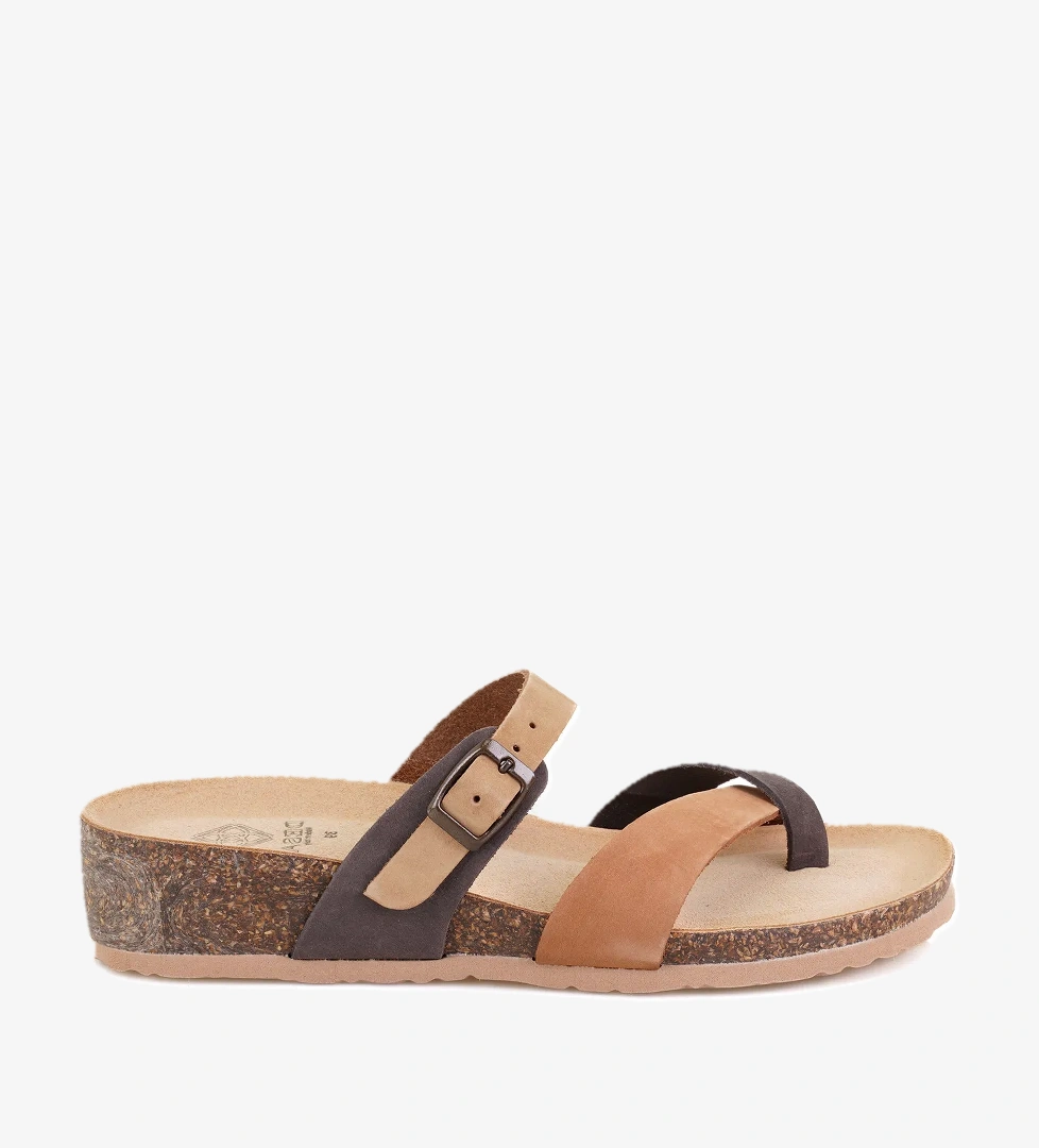 Kadın Kahve Nubuk Deri Terlik - Görsel 1