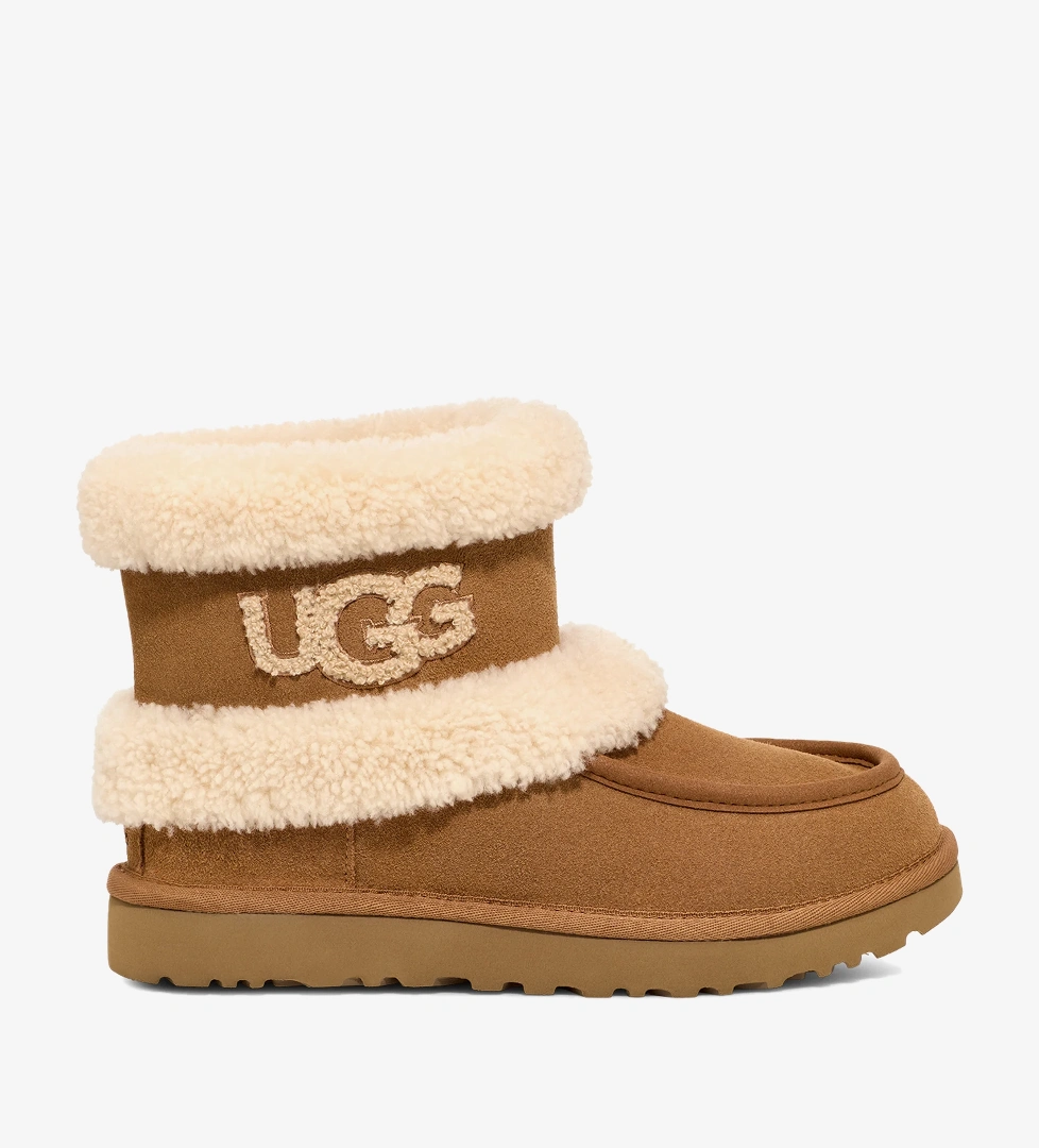 Ugg UGG Ultra Mini Fluff Kadın Kahverengi Bot FashFed'de! Kahverengi - 1. görsel