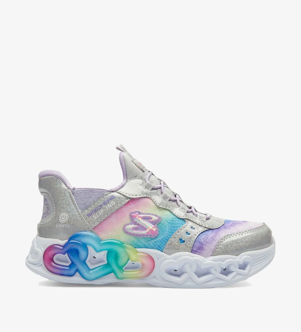 Skechers Skechers Infinite Heart Lights Çocuk Işıklı Gri Spor Ayakkabı model görseli