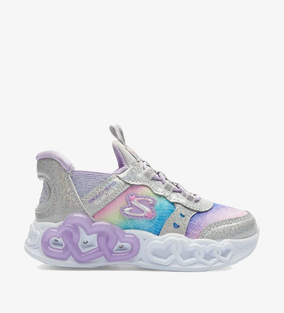Skechers Infinite Heart Lights Bebek Gri Spor Ayakkabı - Görsel 1