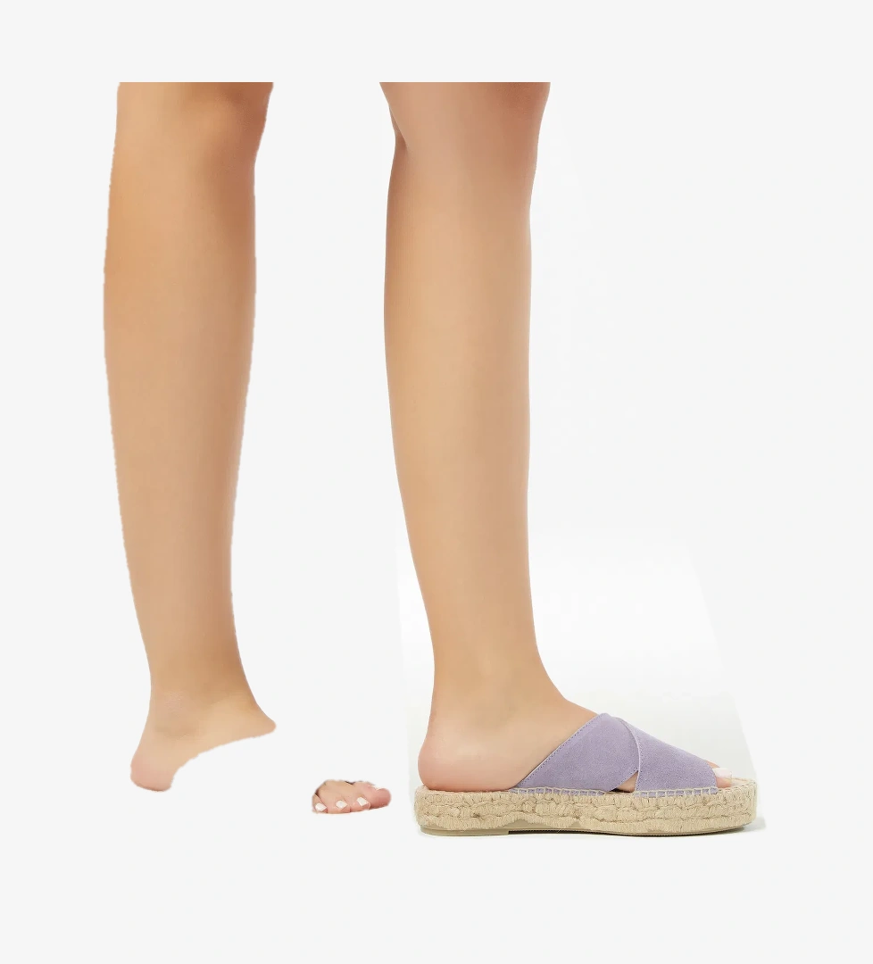 Manebi Venice Double Sole X Bands Kadın Mor Terlik