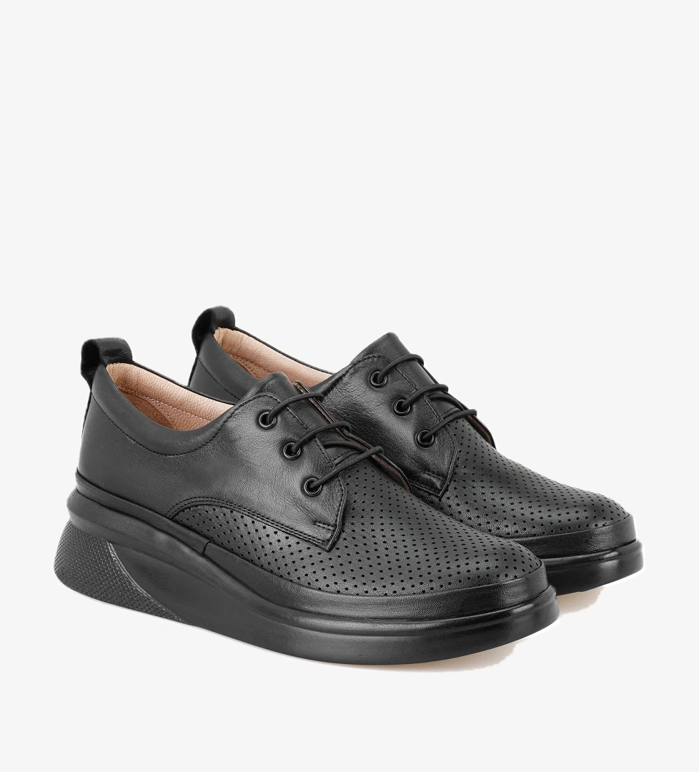 Kadın Siyah DesaComfort Deri Günlük Ayakkabı