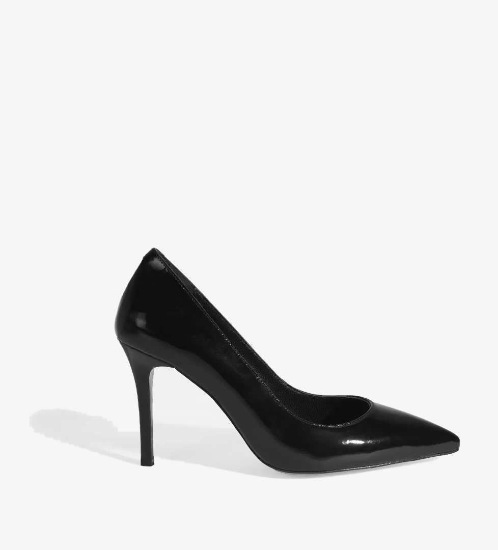 Kadın Siyah Rugan Deri Stiletto - Görsel 1