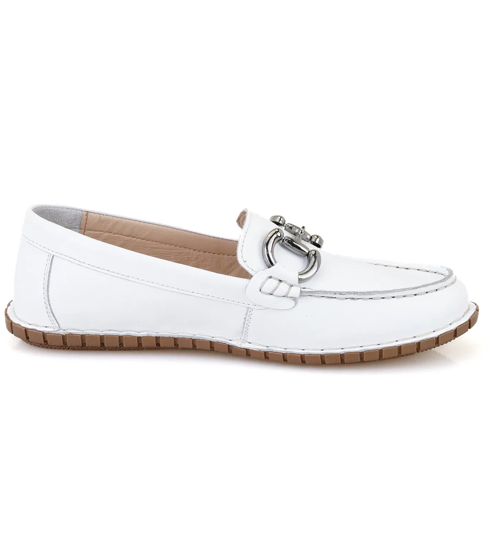 Kadın Beyaz DesaComfort Deri Loafer