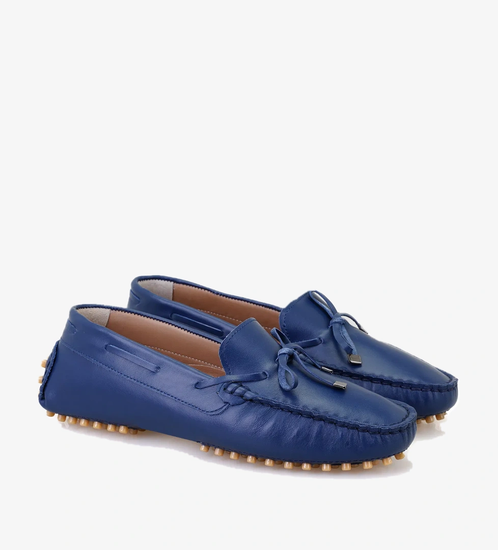 Kadın Mavi Deri Loafer