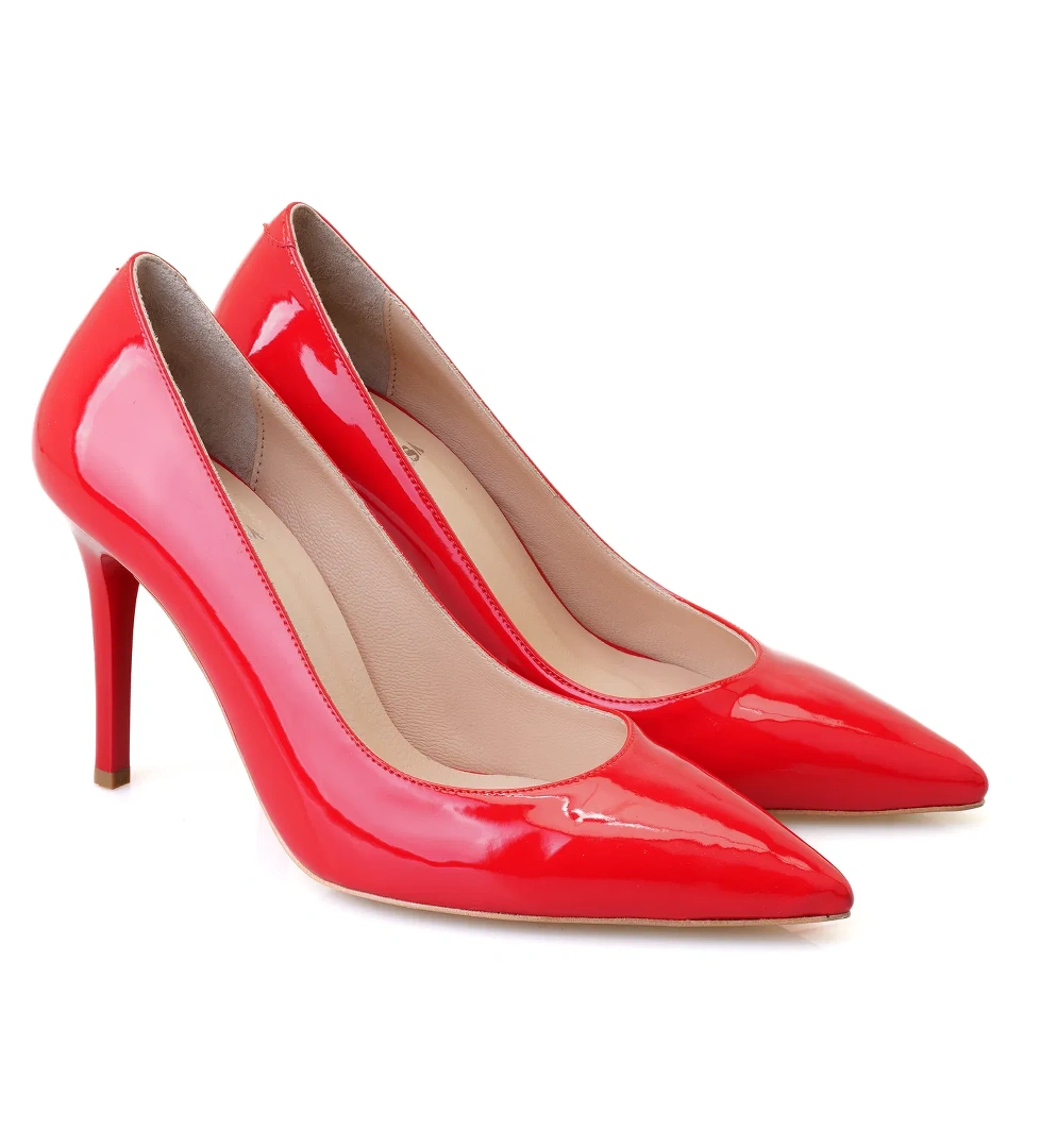 Kadın Kırmızı Stiletto Topuklu Ayakkabı - Görsel 1