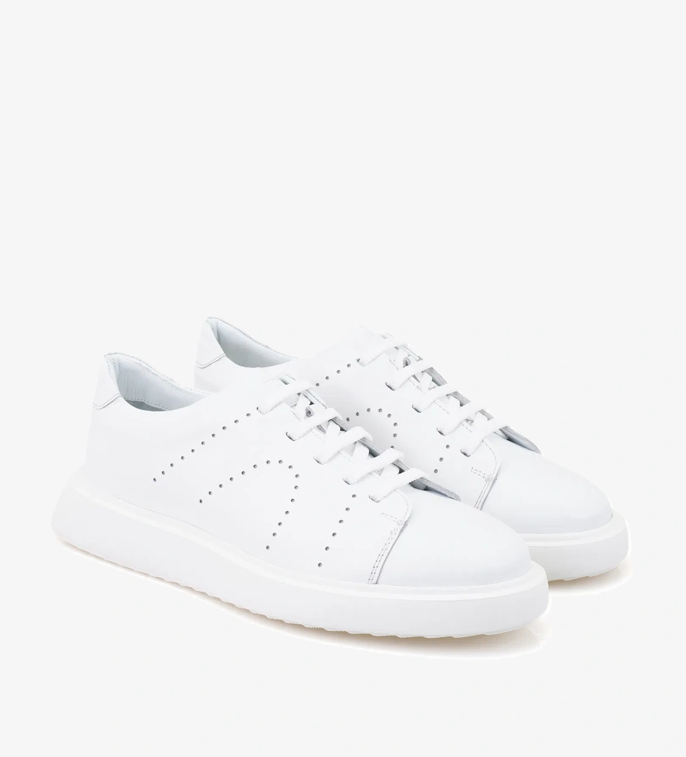 Parker Beyaz Erkek Deri Spor Ayakkabı - Görsel 1