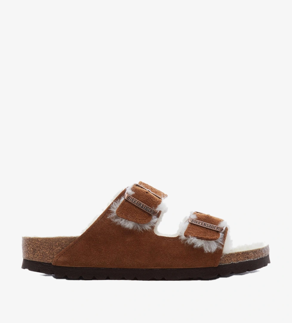 Birkenstock Kahverengi Unisex Çift Bantlı Süet Terlik