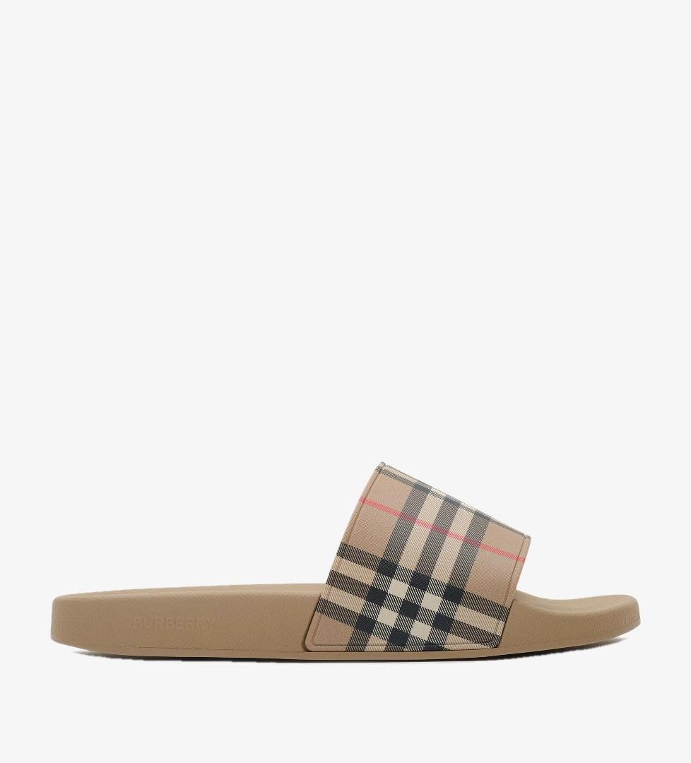 Burberry Burberry Check Erkek Bej Terlik FashFed'de! Bej - 1. görsel