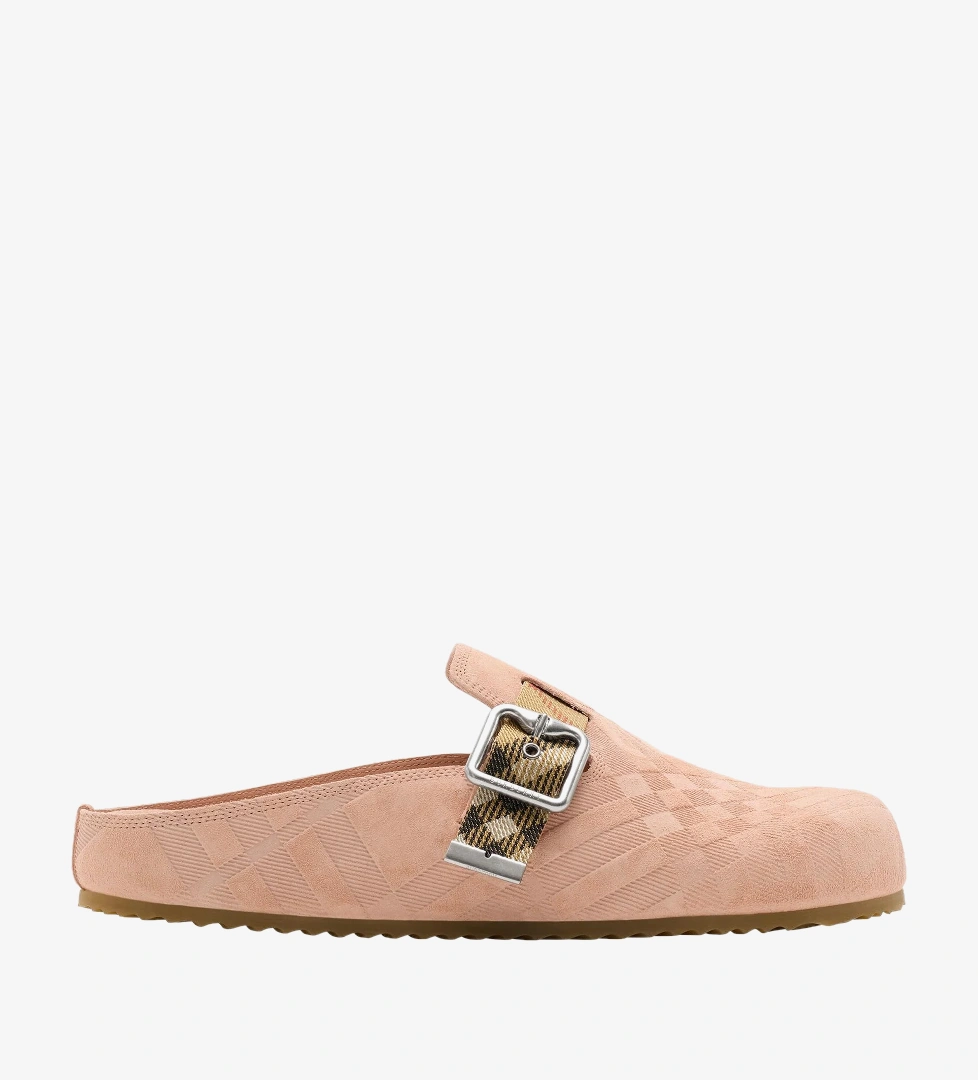 Burberry Pembe Burberry Check Suede