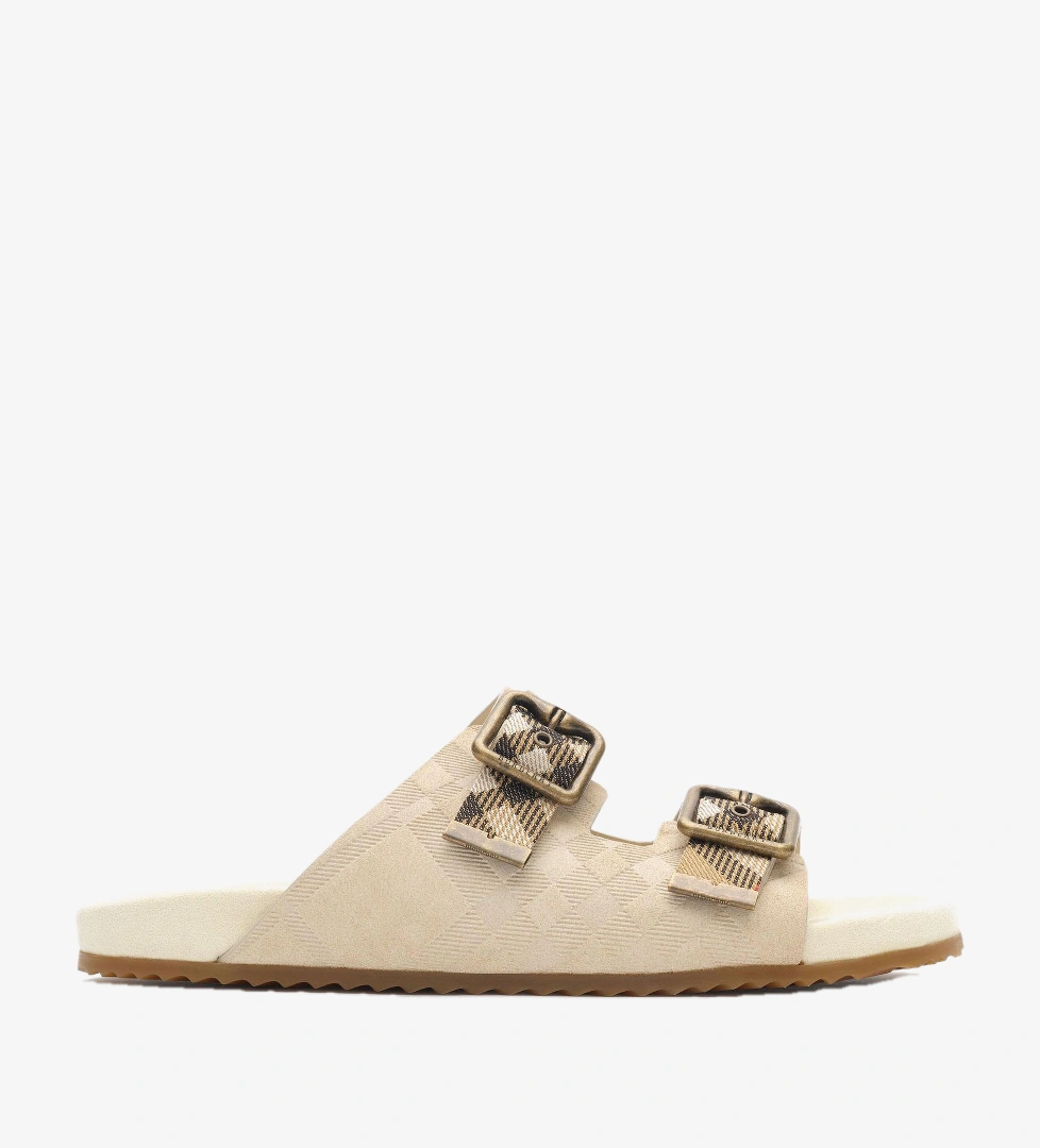 Burberry Krem Burberry Check Suede