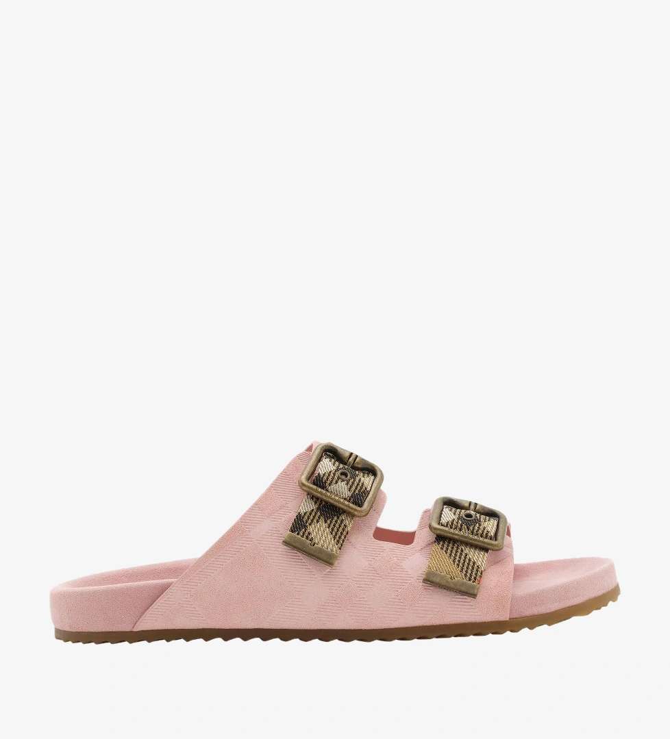 Burberry Pembe Burberry Check Suede