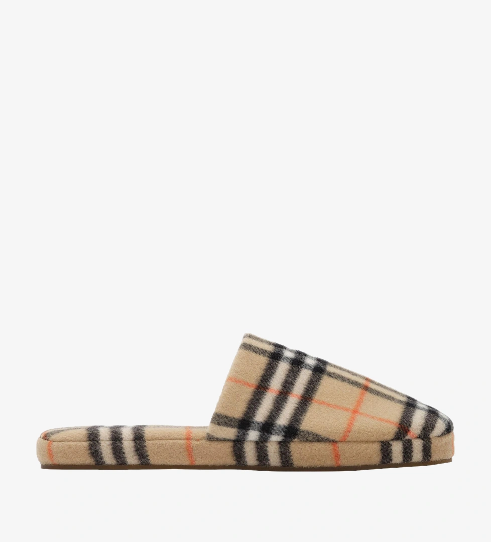 Burberry Quılt Check Erkek Bej Terlik