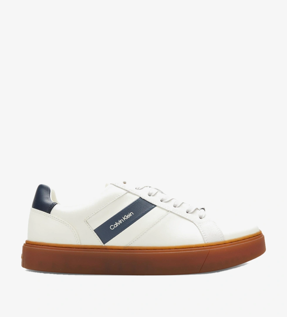 Calvin Klein Classic Cupsole Laceup Tape Erkek Bej Sneaker