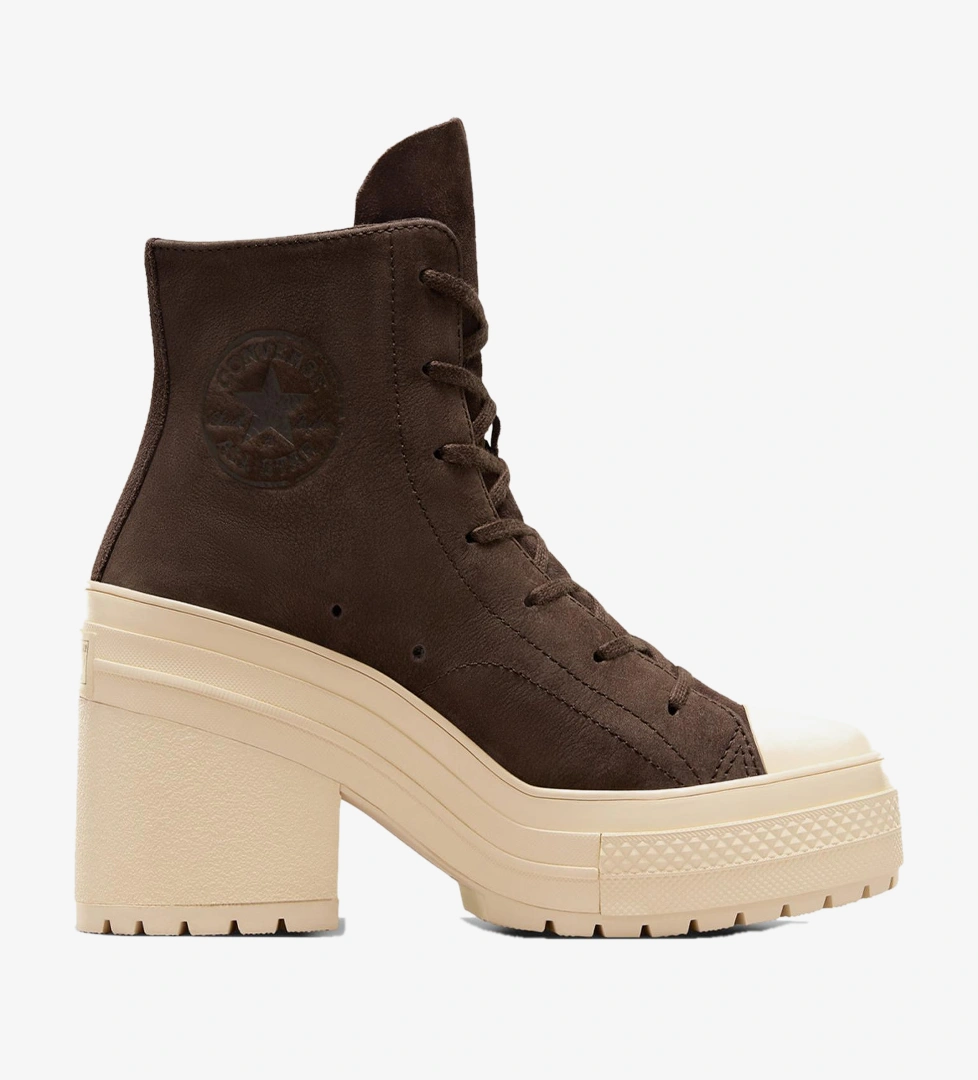 Converse Chuck 70 De Luxe Heel Unisex Kahverengi Deri Platform Sneaker