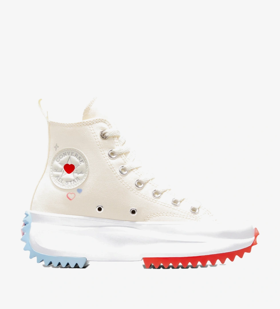 Converse Krem Converse Run Star Hike Platform Y2K Heart Unisex Sneaker