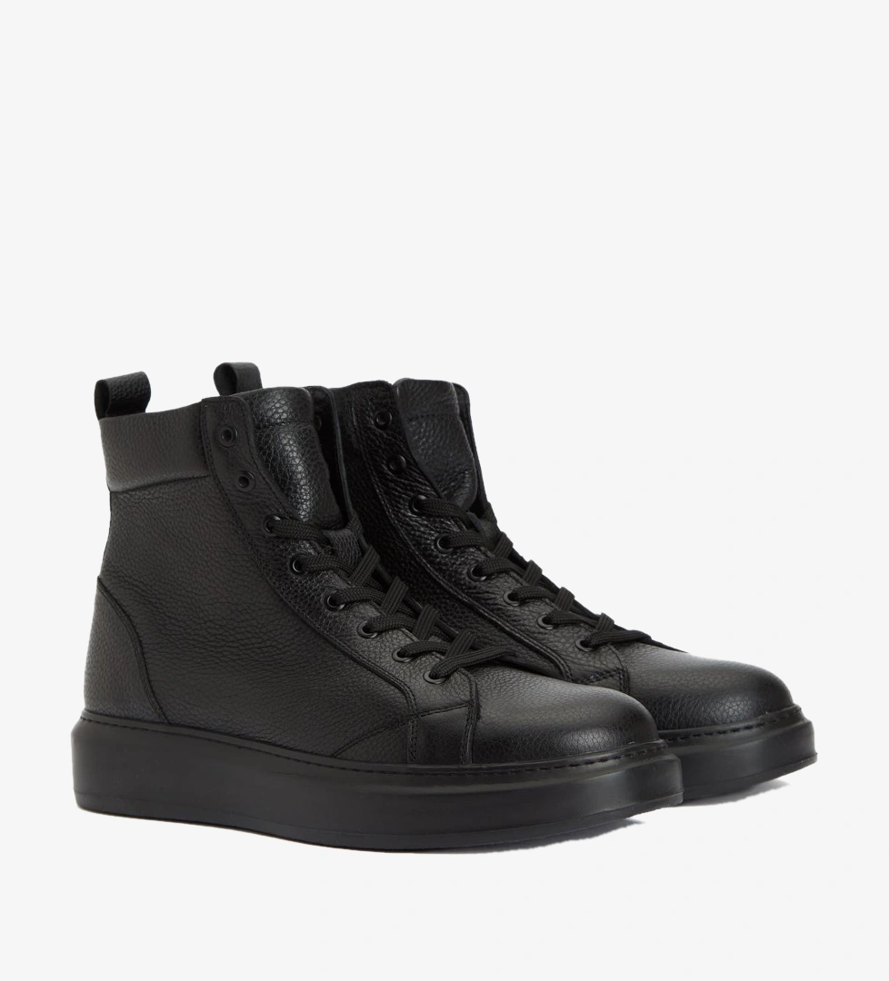 Divarese Erkek Siyah Deri Sneaker Bot