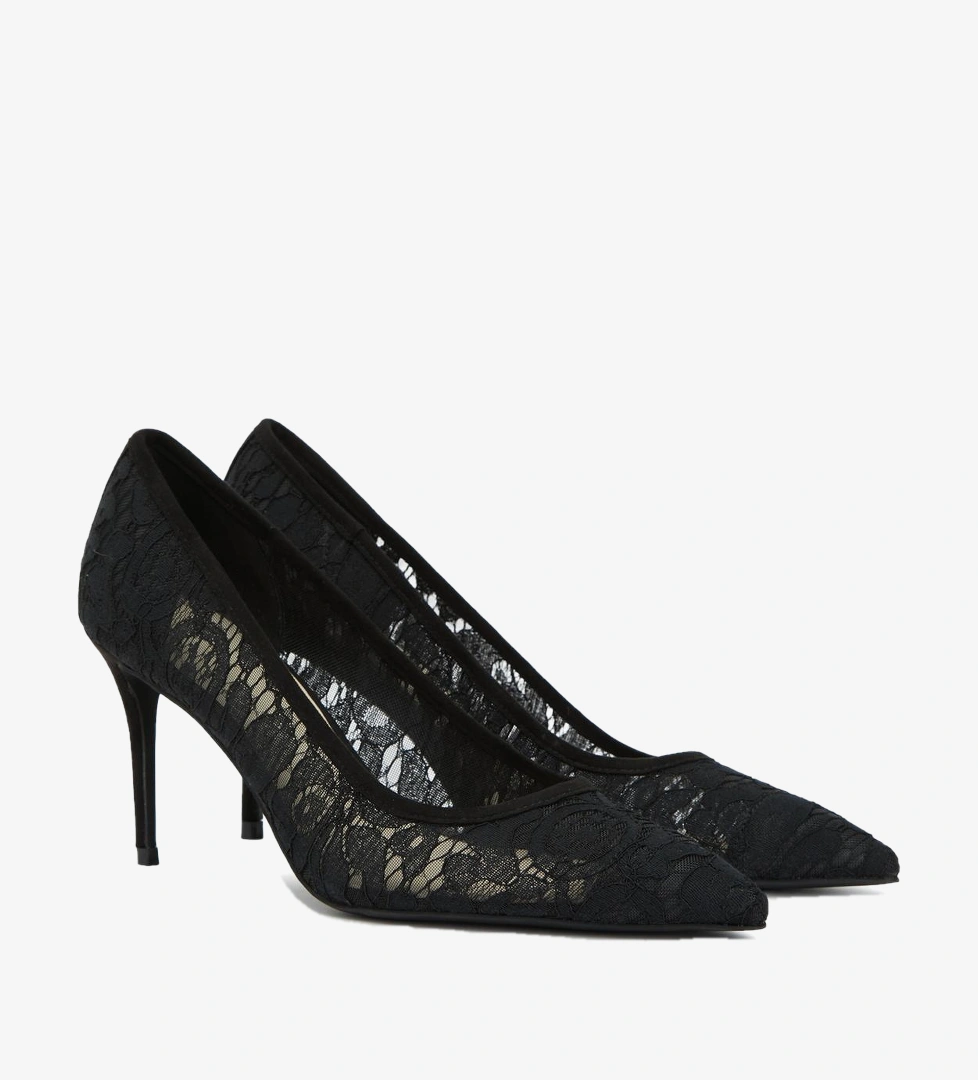 Divarese Kadın Siyah Dantelli Stiletto