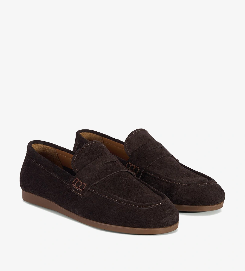Erkek Kahve Klasik Süet Deri Loafer