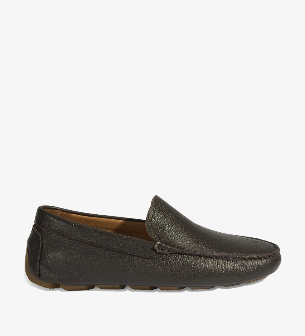 Erkek Kahve Slip-On Deri Loafer