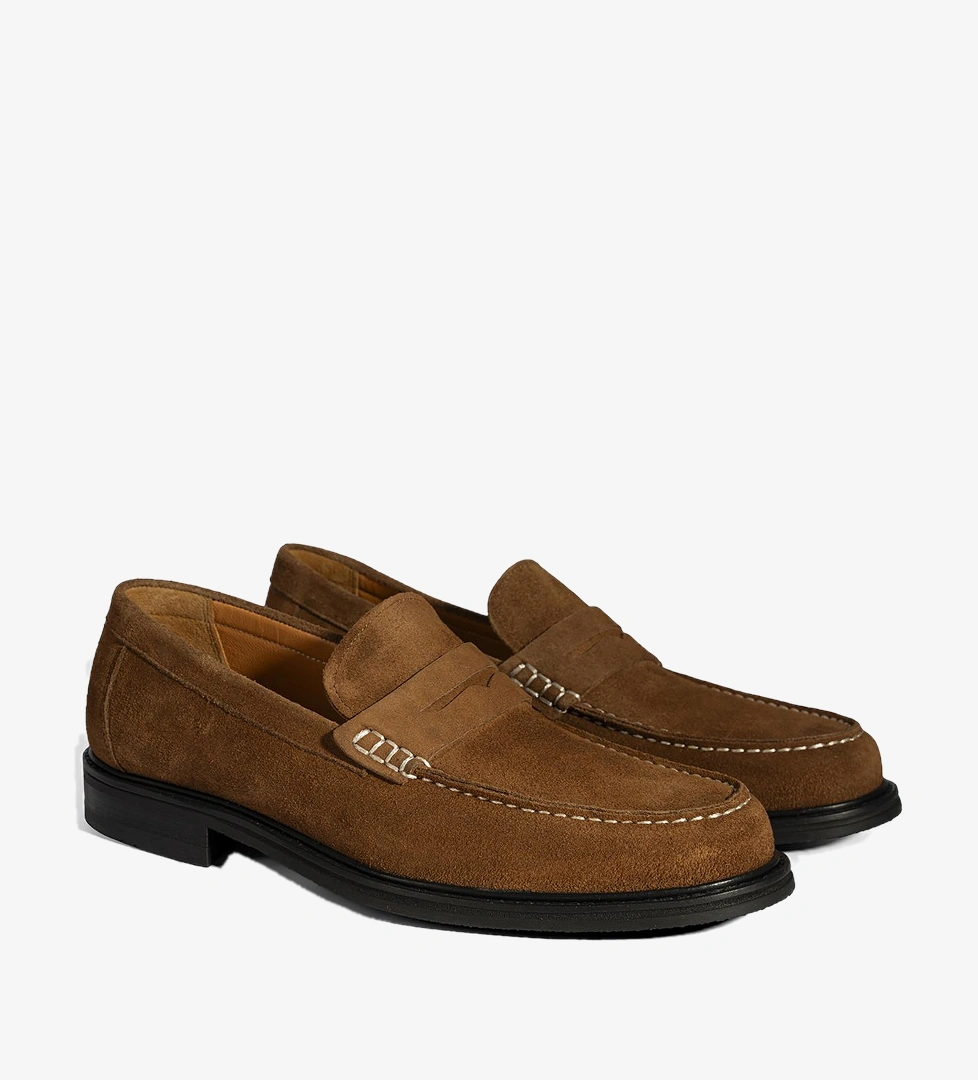 Erkek Taba Süet Deri Loafer