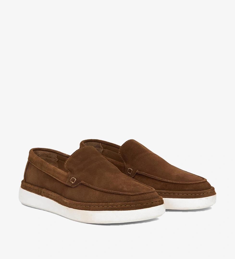 Erkek Taba Süet Deri Loafer