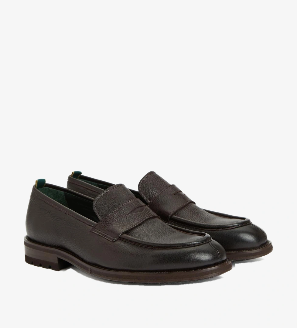 George Hogg Erkek Kahverengi Deri Loafer