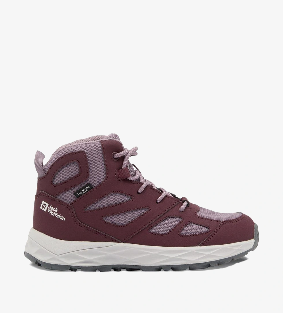 Jack Wolfskin Woodland 2 Texapore Mid K Unisex Çocuk Mor Bot