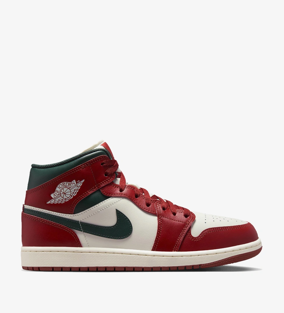 Jordan Air 1 Mid Erkek Kırmızı Spor Ayakkabı