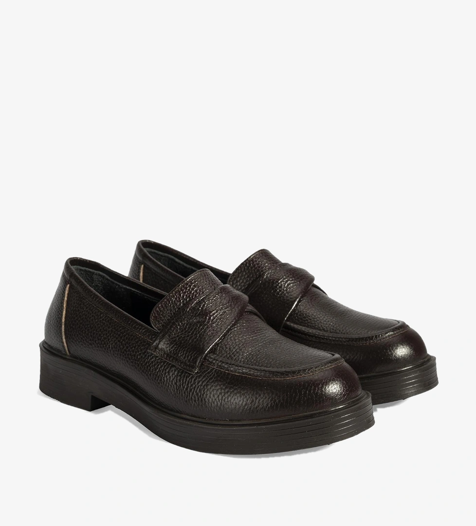 Kadın Kahve Deri Loafer