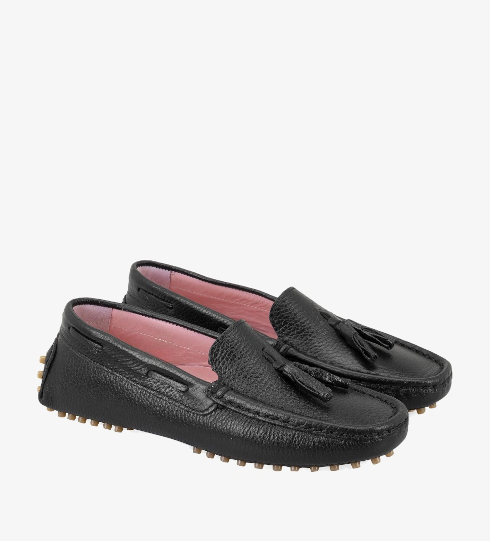 Kadın Siyah Deri Loafer