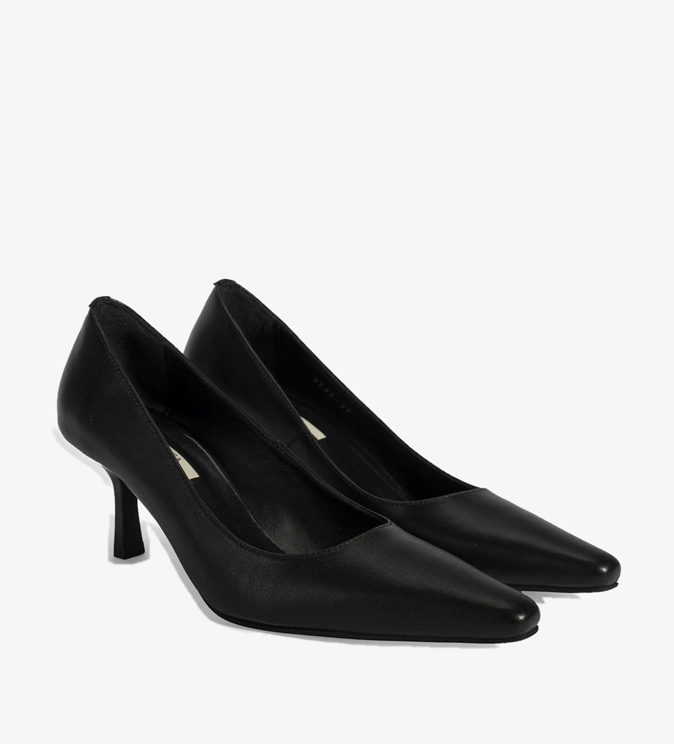 Desa Desa Kadın Siyah Deri Stiletto FashFed'de! Siyah - 1. görsel