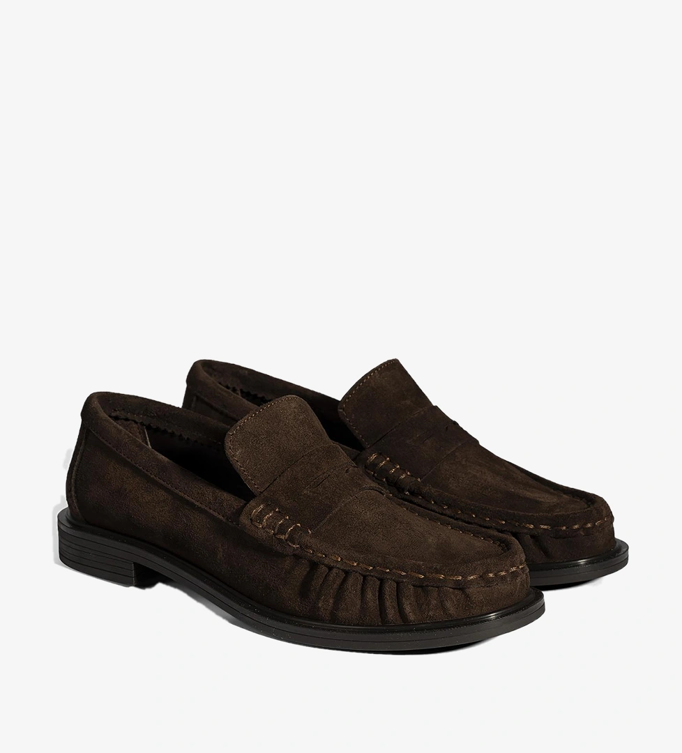 Kadın Taba Süet Deri Loafer