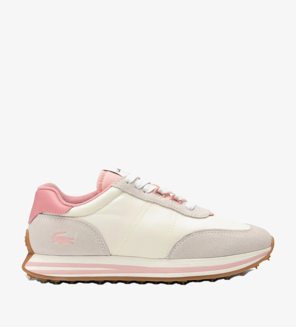 Lacoste L-Spin Stripe Sole Kadın Bej Spor Ayakkabı
