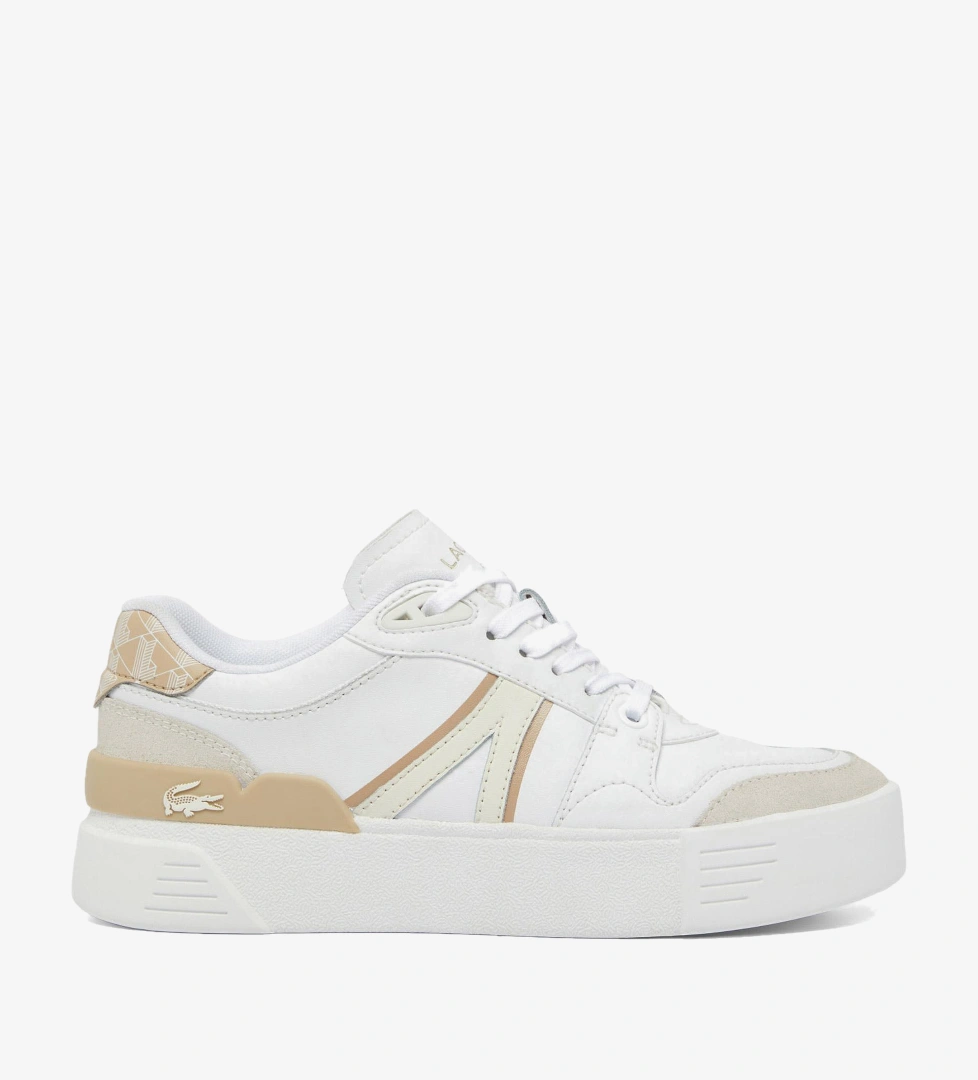 Lacoste L002 Evo Kadın Beyaz/Kahverengi Sneaker