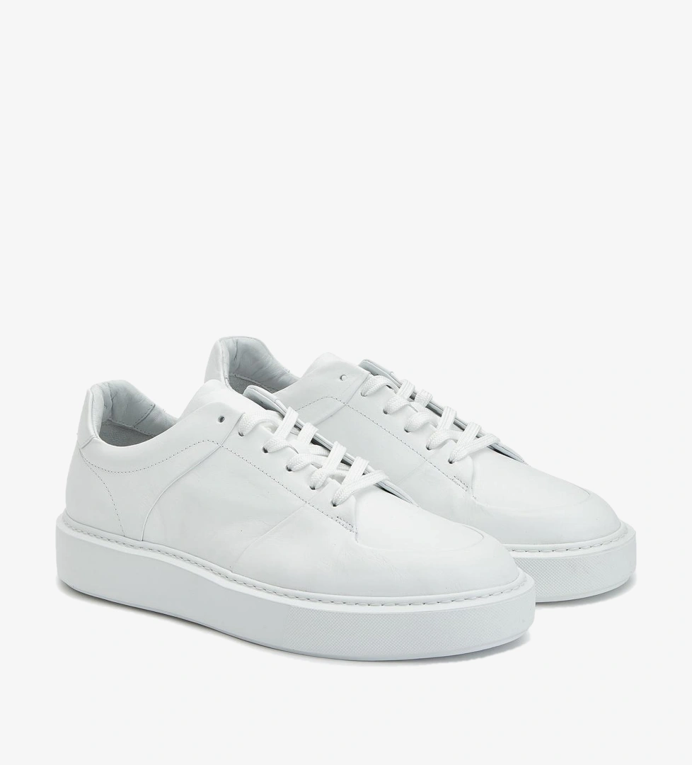 Network Network Erkek Beyaz Deri Sneaker FashFed'de! Beyaz - 1. görsel