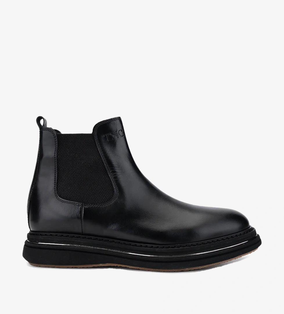 Tamer Tanca Erkek Hakiki Deri Siyah Analin Casual Bot