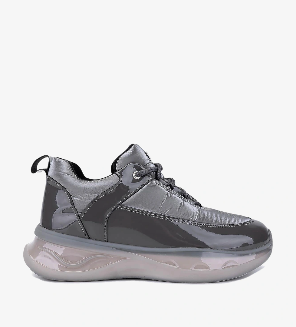 Tamer Tanca Kadın Gri Rugan Sneakers & Spor Ayakkabı