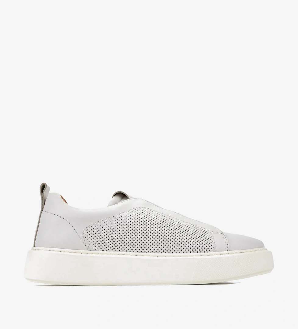 Valmenti Erkek Hakiki Deri Kırık Beyaz Sneakers & Spor Ayakkabı