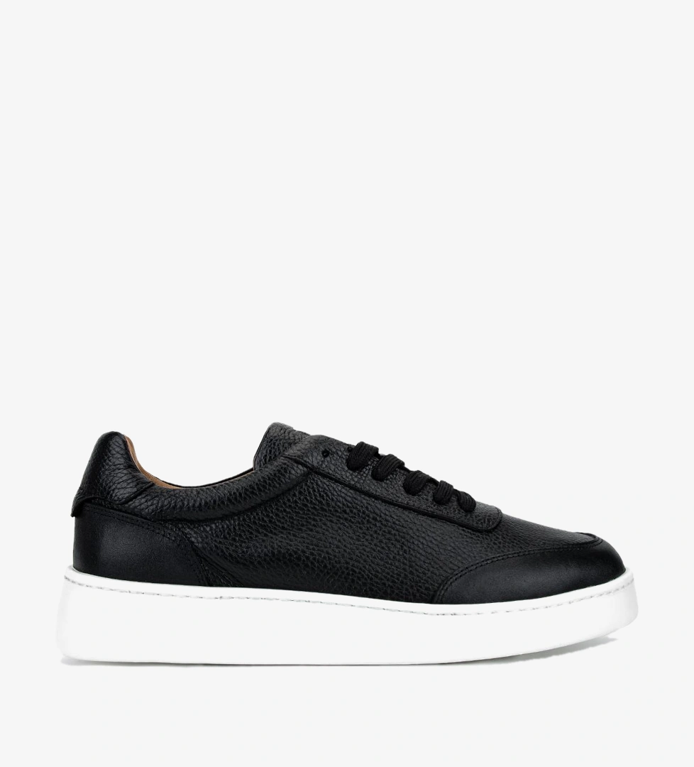 Valmenti Erkek Hakiki Deri Siyah Floter Sneakers & Spor Ayakkabı