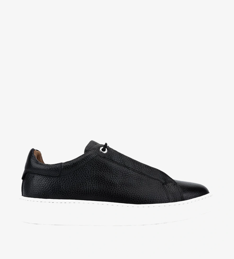 Valmenti Erkek Hakiki Deri Siyah Floter Sneakers & Spor Ayakkabı