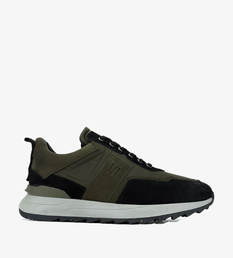 Valmenti Erkek Hakiki Deri Siyah/Haki Sneakers & Spor Ayakkabı