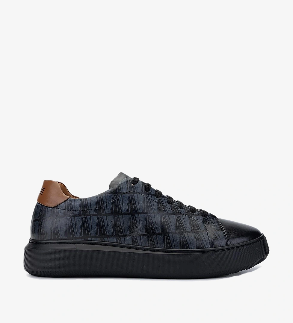 Valmenti Erkek Hakiki Deri Siyah Sneakers & Spor Ayakkabı