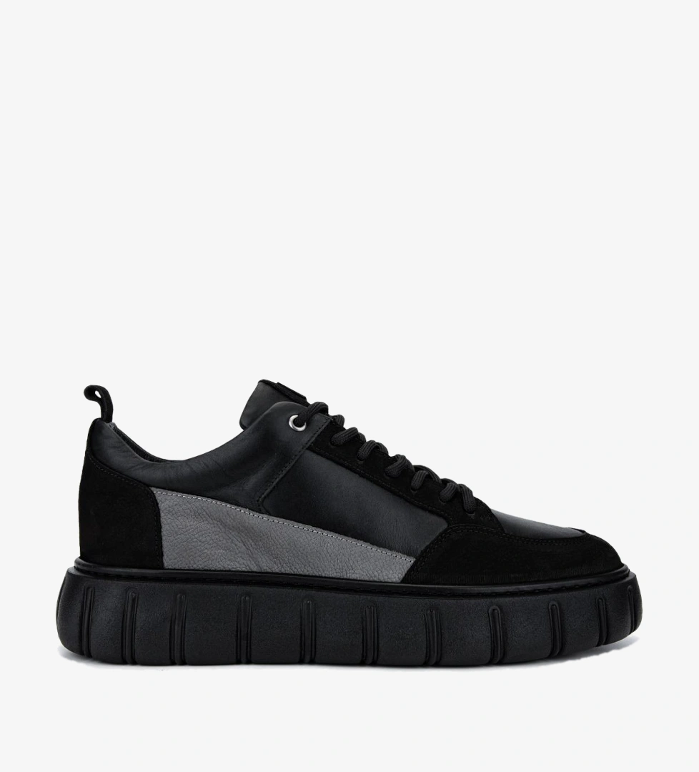 Valmenti Erkek Hakiki Deri Siyah Sneakers & Spor Ayakkabı
