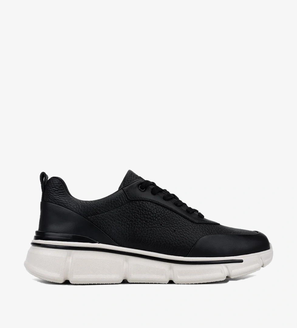 Valmenti Erkek Hakiki Deri Siyah Sneakers & Spor Ayakkabı