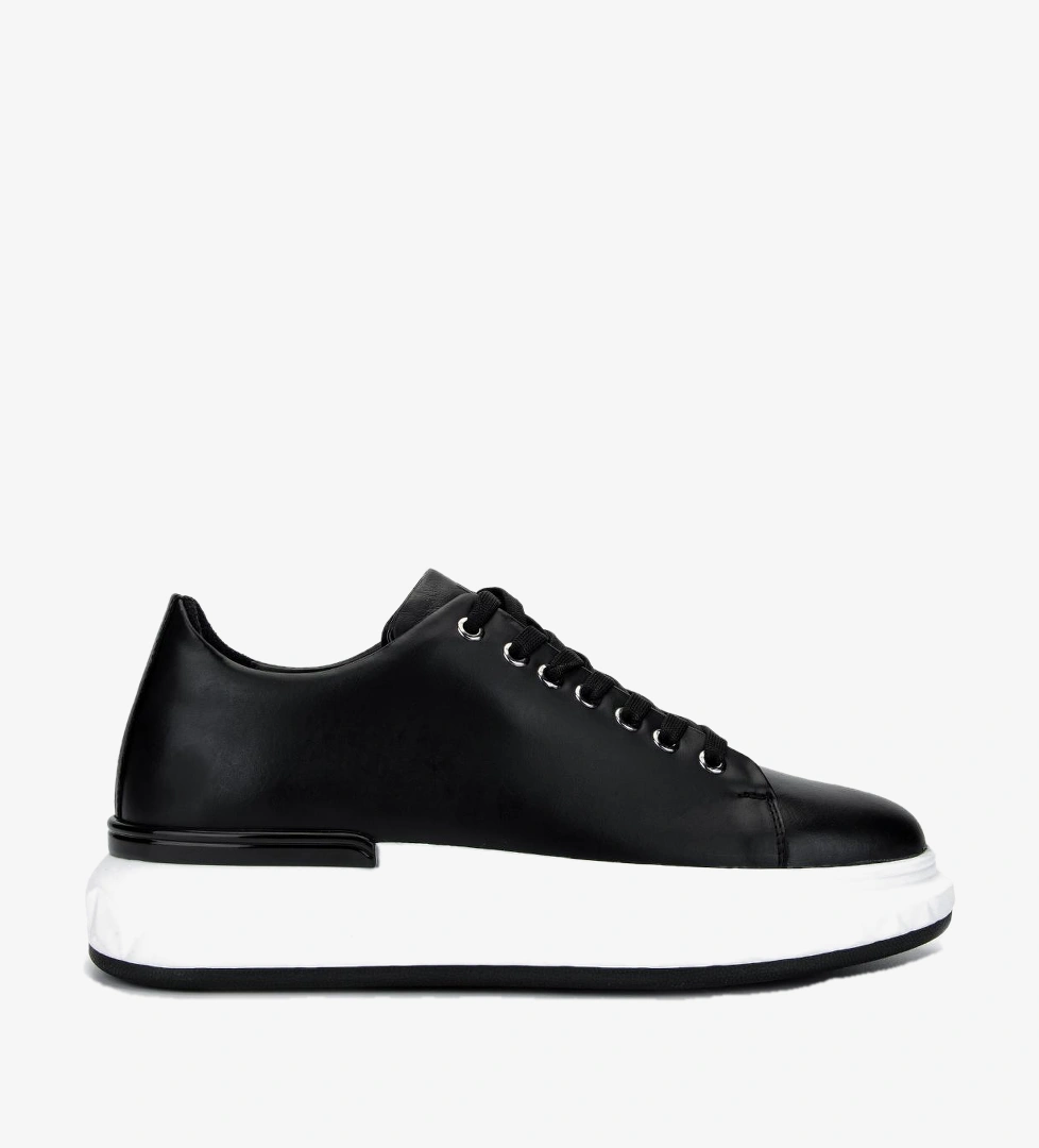 Valmenti Erkek Hakiki Deri Siyah Sneakers & Spor Ayakkabı