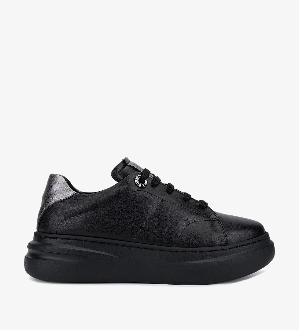 Valmenti Kadın Hakiki Deri Siyah/Antrasit Sneakers & Spor Ayakkabı